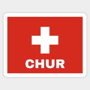 Chur City in Swiss Flag Sticker